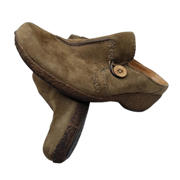 Timberland | Comforia Brown Leather Crepe Sole Slip On Clogs Mules Women's 7 - Picture 6 of 12